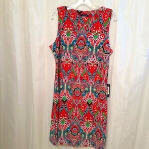 Tommy Hilfiger Colorful Retro Paisley Sleeveless Pull-On Dress New with Tags 12